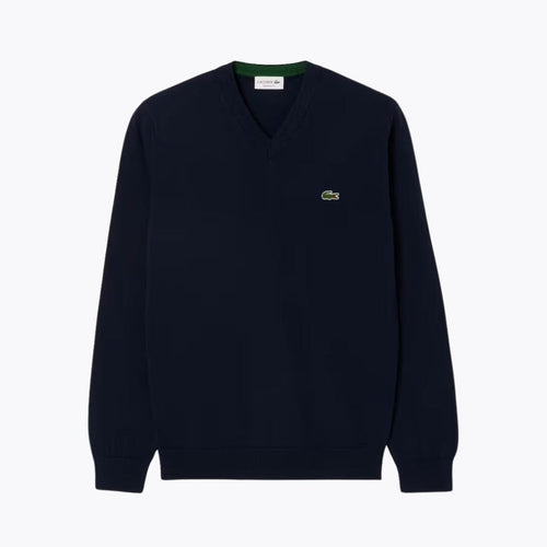 LC Monochrome Cotton V-neck Sweater