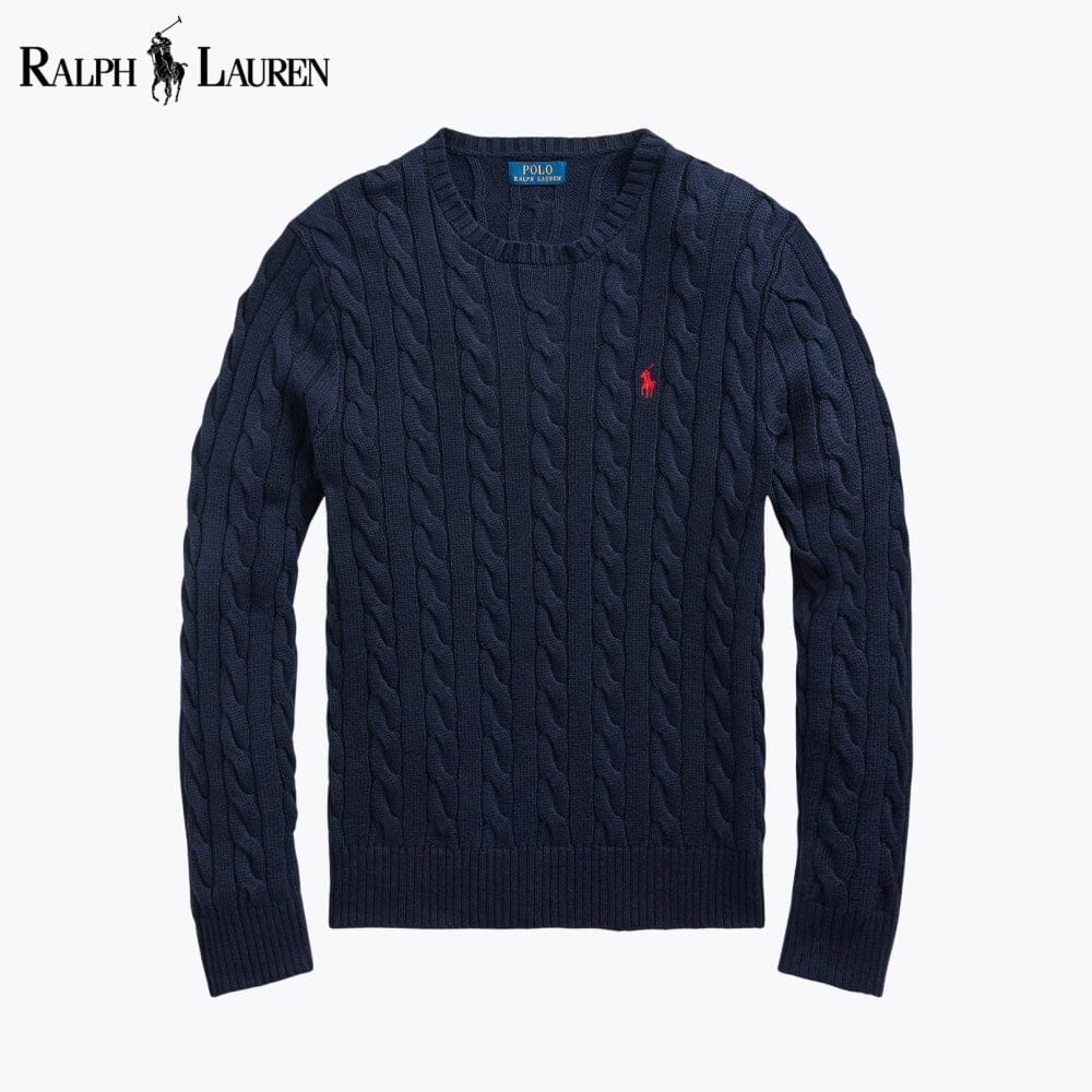 Maglione in cotone a trecce RL