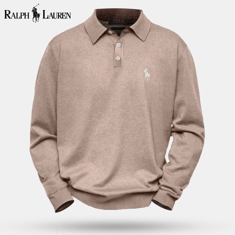 RL strikket sweater i kabelstrikket uld