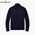 RL Chunky Cable-Knit Cotton Quarter-Zip Sweater