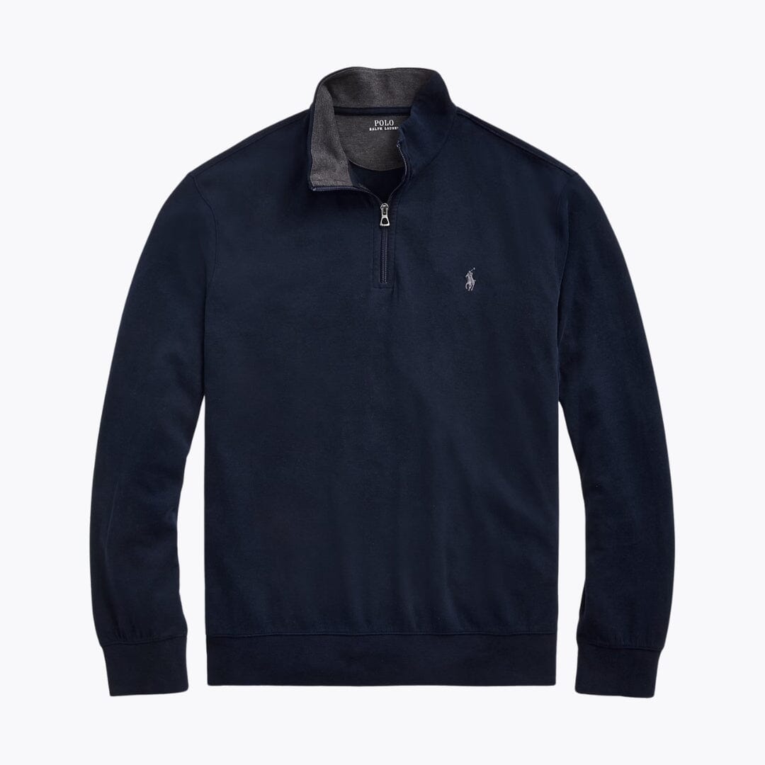 RL luxuriöser Jersey-Pullover mit Viertelreißverschluss