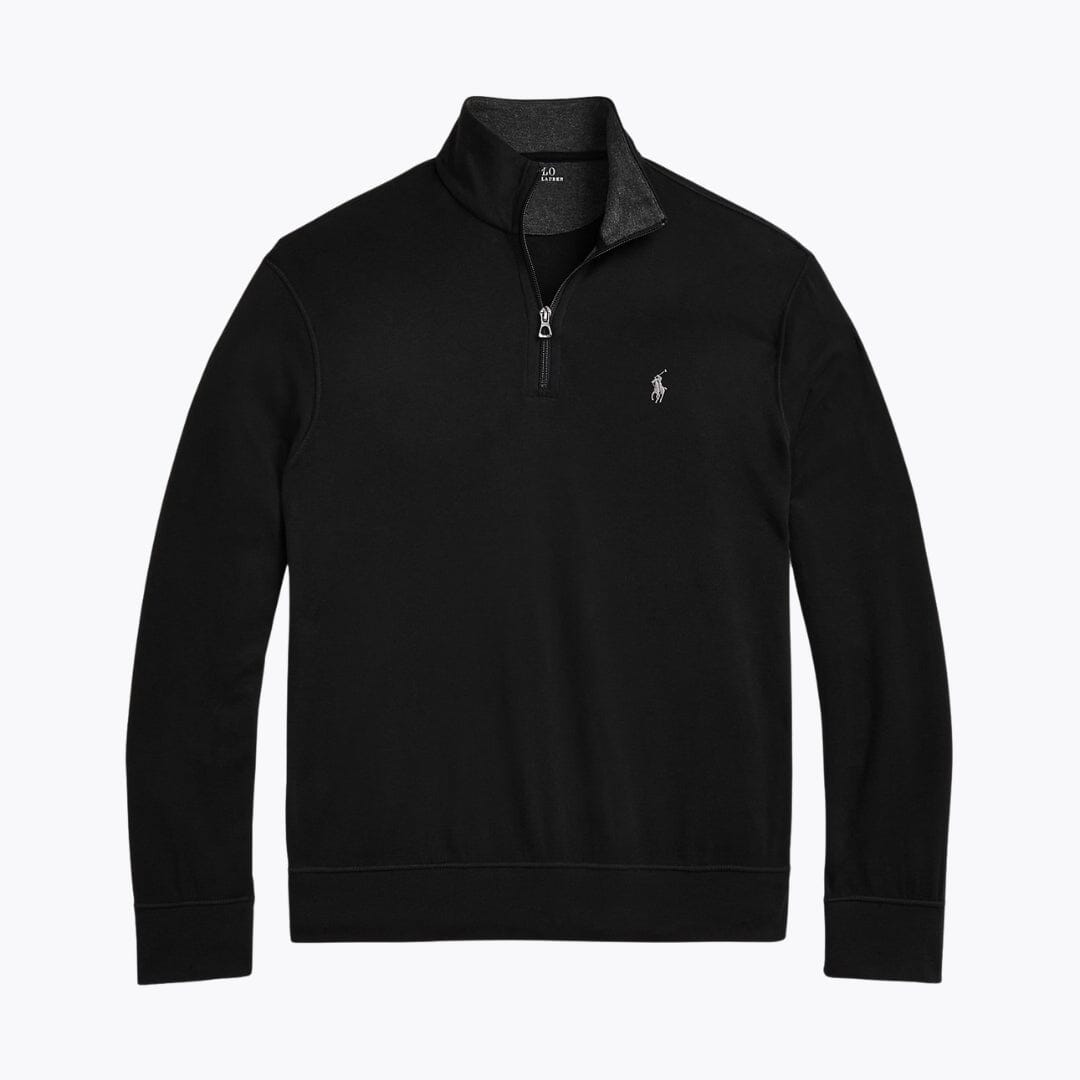 RL luxuriöser Jersey-Pullover mit Viertelreißverschluss