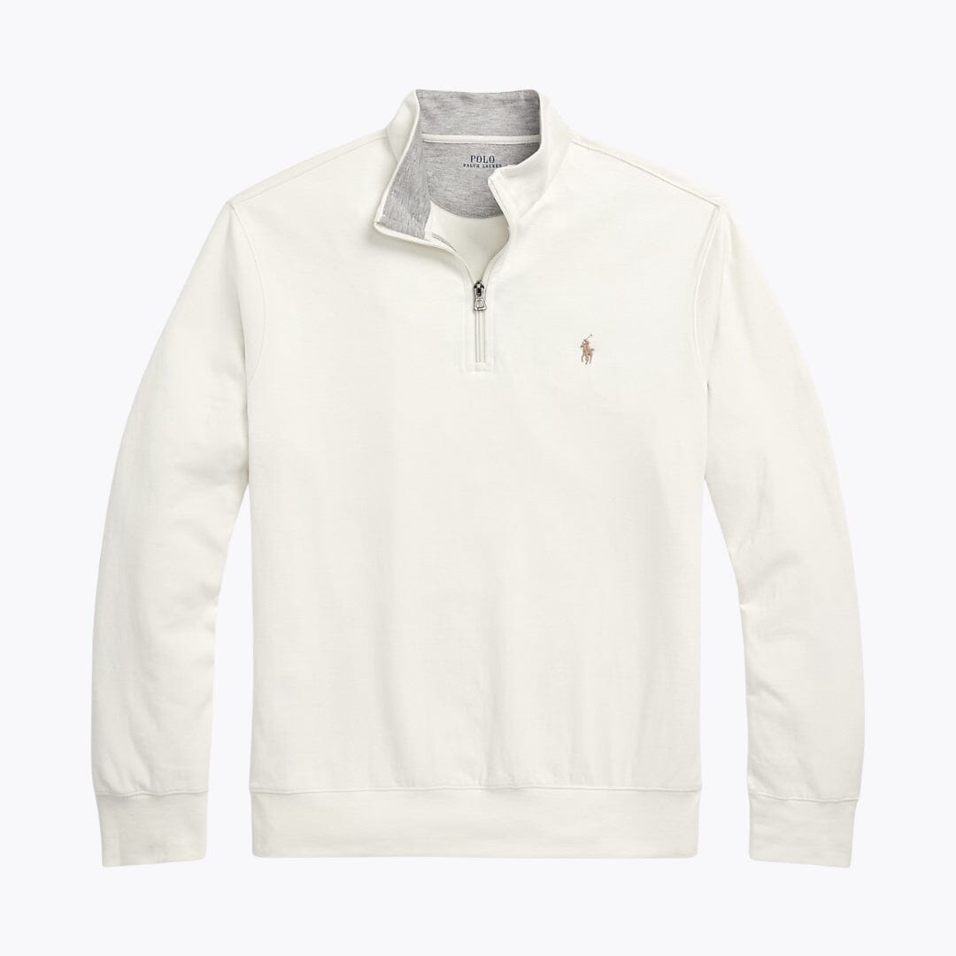 Pullover in jersey di lusso RL con chiusura quarter-zip
