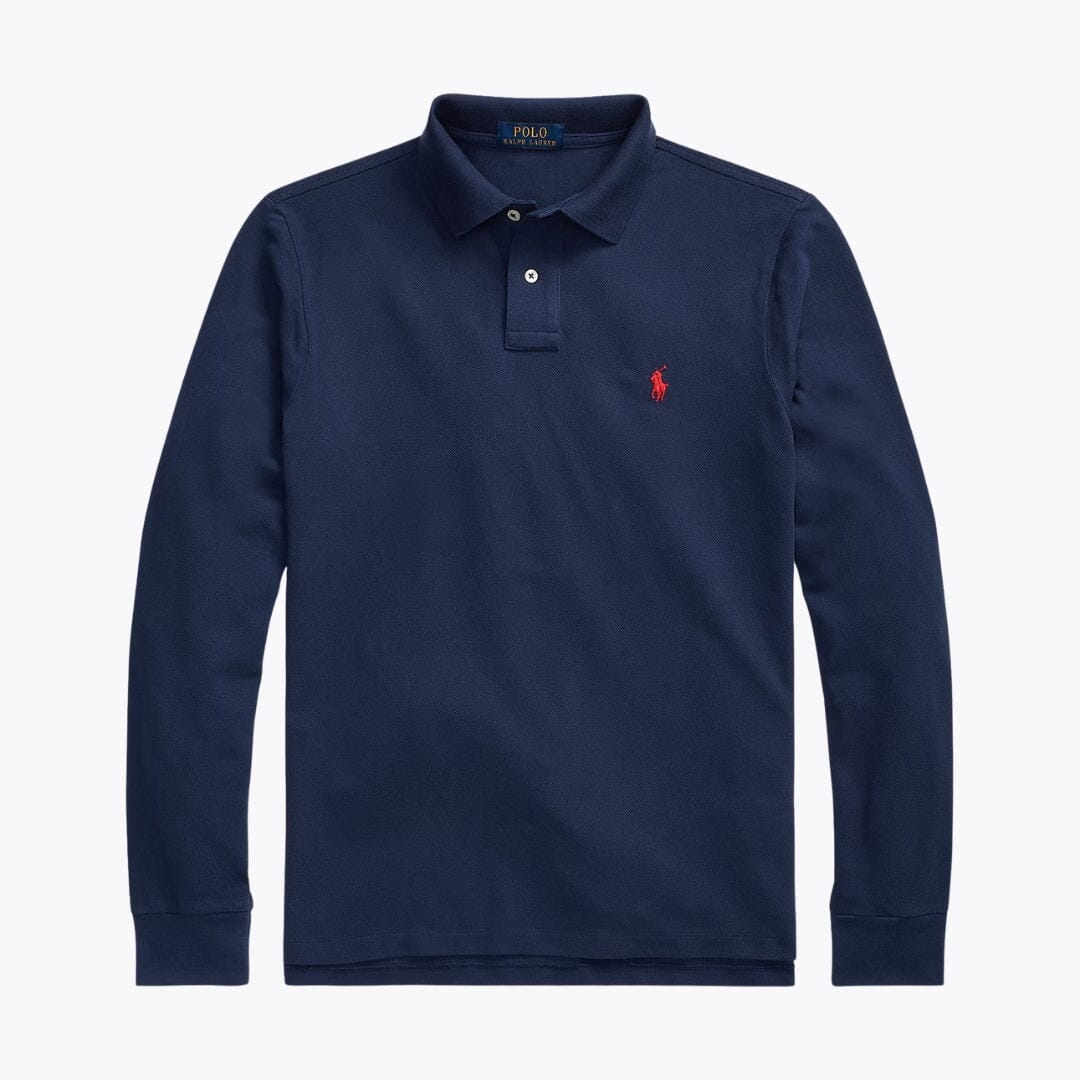 RL Mesh-Polohemd mit langen Ärmeln