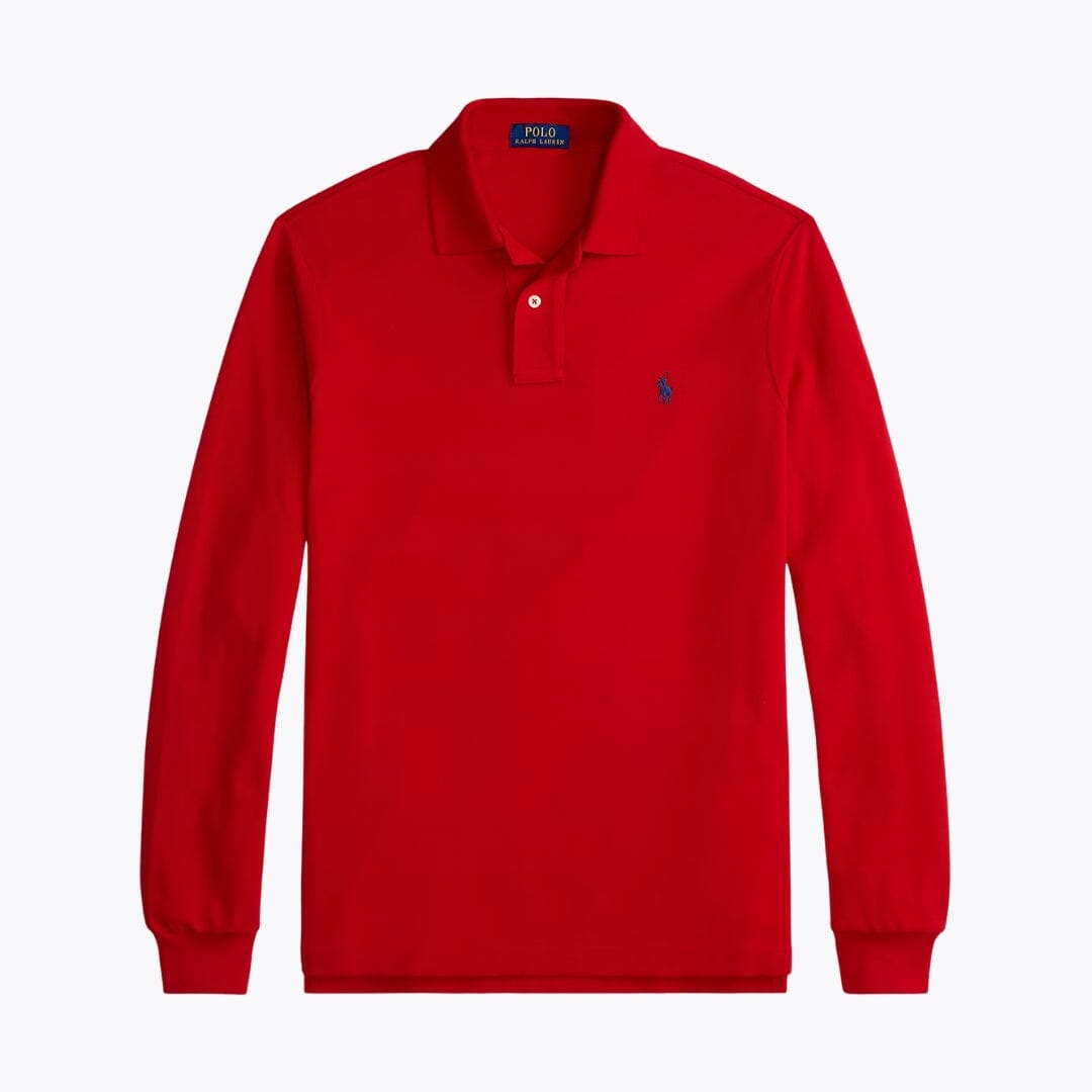 RL Mesh-Polohemd mit langen Ärmeln