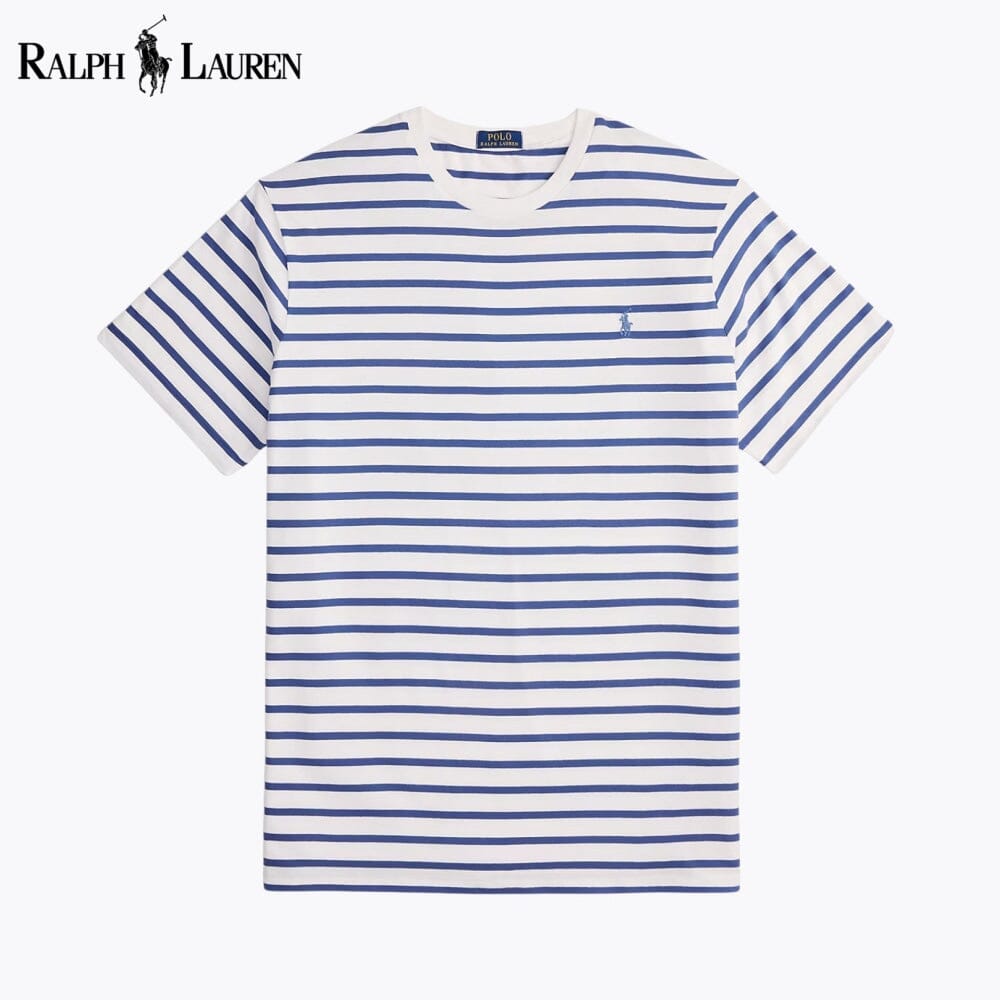 RL T-Shirt aus gestreiftem Jersey mit Rundhalsausschnitt