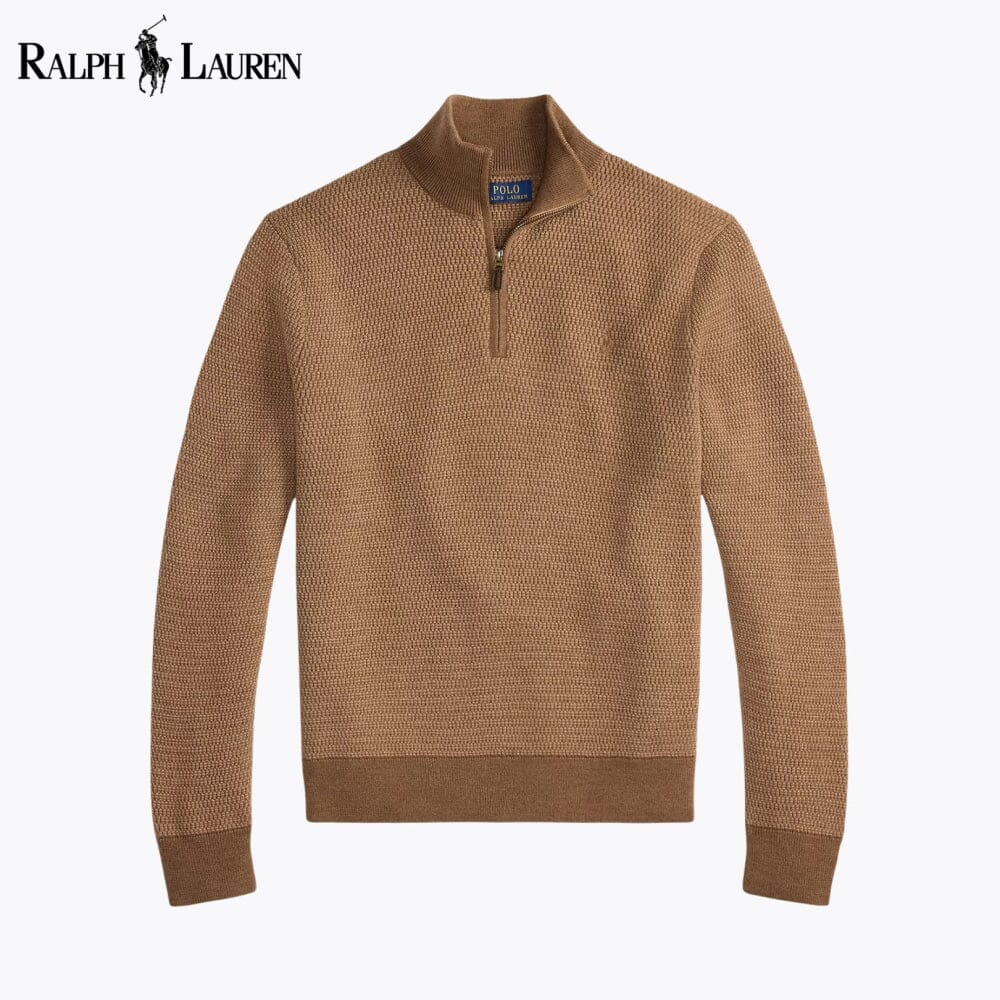 RL Waschbarer Wollpullover mit Viertelreißverschluss