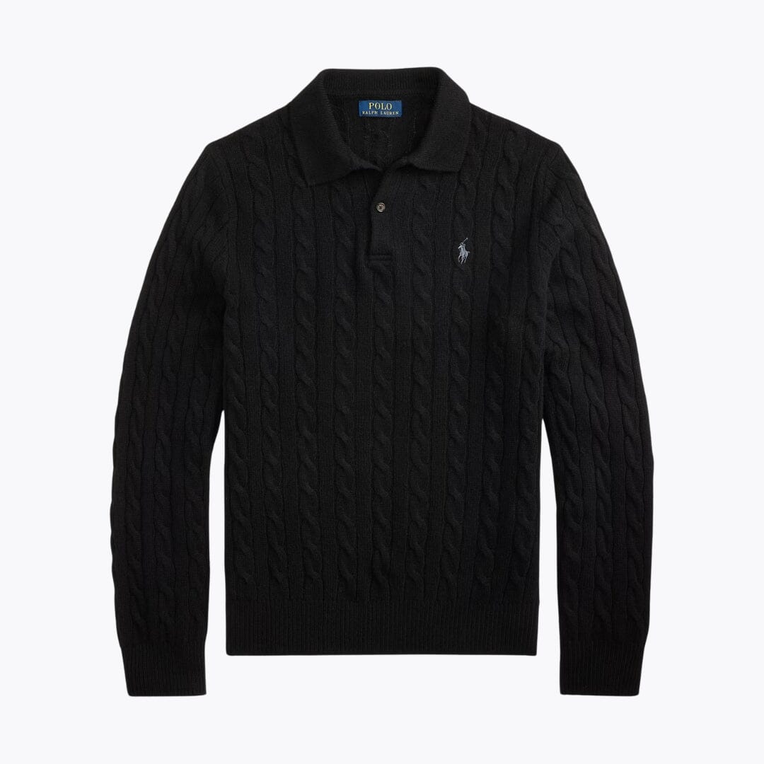 Maglione RL in misto lana e cashmere lavorato a trecce
