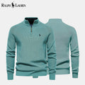Maglione in lana lavorata a trecce con zip RL